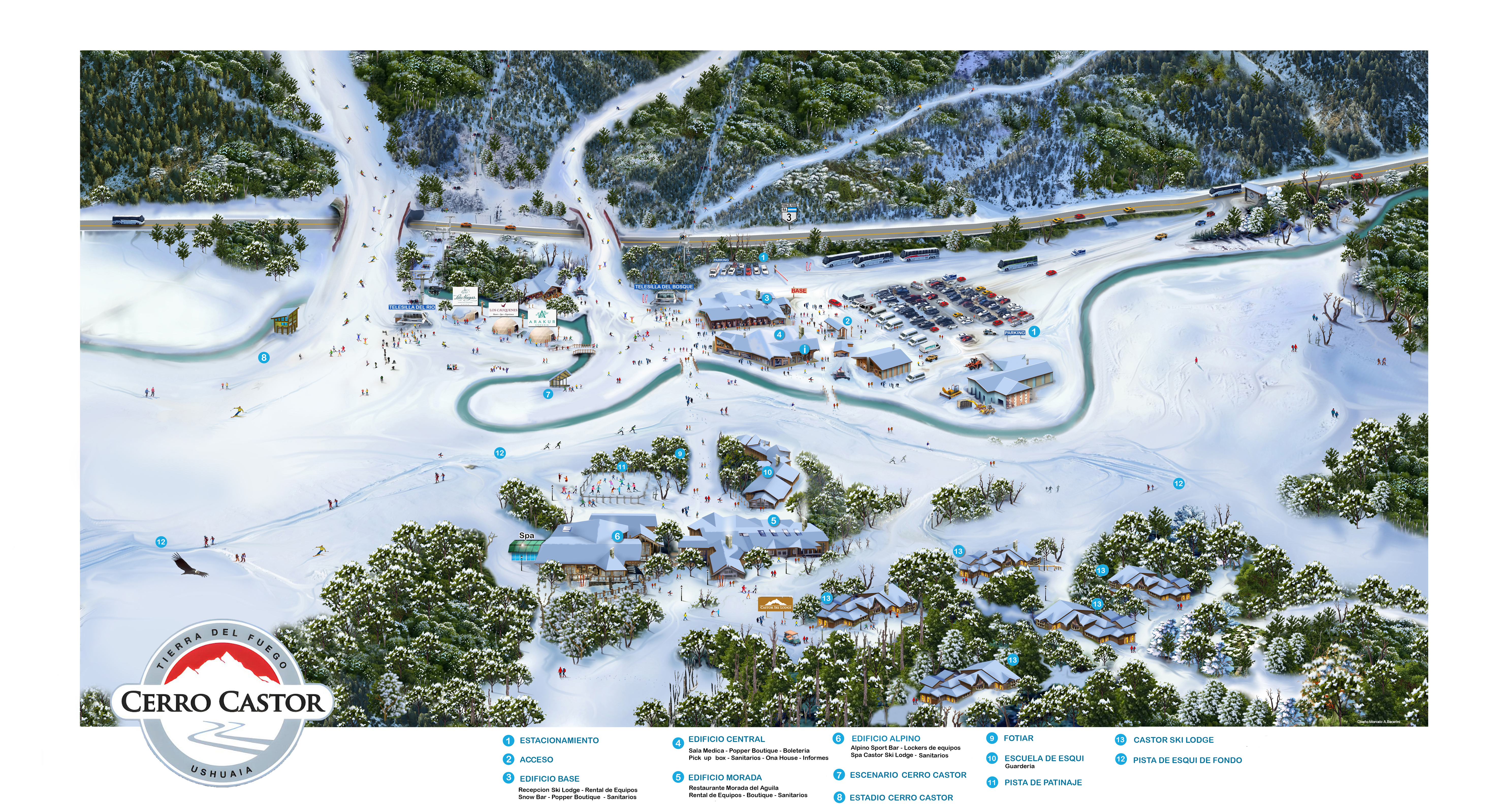 Mapa base Cerro Castor 2026